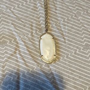 Kendra Scott Silver Necklace with White Pendant